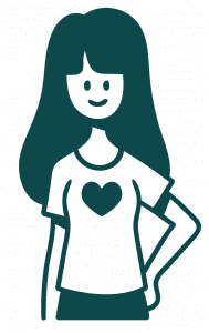 Une fille avec un coeur